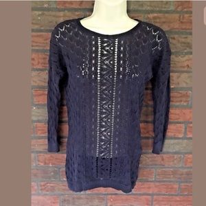 Blue Sweater XSP 100% Cotton Cardigan Semisheer